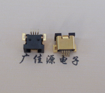 高埗镇MINI USB贴片式 双防呆迷你 有柱4p母座外壳镀金