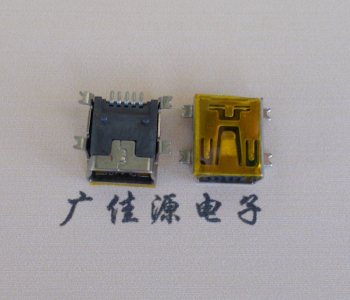 高埗镇MINI USB 5P 接口 母座 全贴带麦拉 高9.6带0.9柱子