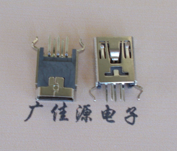 高埗镇MINI USB5p母座|B型口180度|直插弯脚