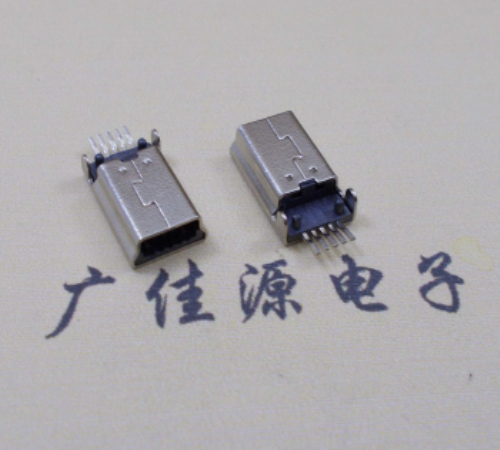高埗镇MINI USB公头 5pin端子贴板带柱 10.7mm体长