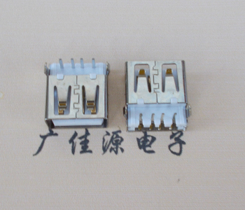高埗镇USB母座接口 AF90度沉板1.9引脚4P插件白胶芯直边