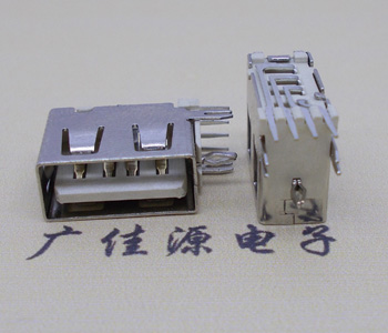 高埗镇USB AF侧插4p母座 白胶芯鱼叉O型脚平口