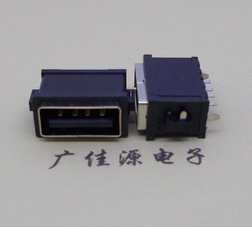 高埗镇usb2.0立式防水母座直插4pinA口型防水IP67级