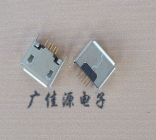 高埗镇Micro usb立插180度 5p针加长2.0mm卷边雾锡