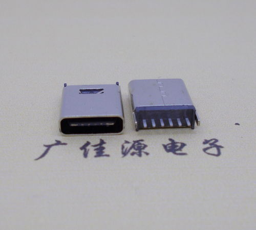 高埗镇直立式插板Type-C6p母座连接器高H=10.0mm