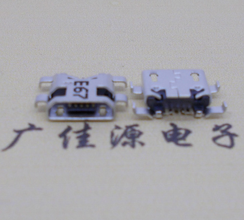 高埗镇Micro usb 反向沉板1.2mm接口四脚插直边无导位