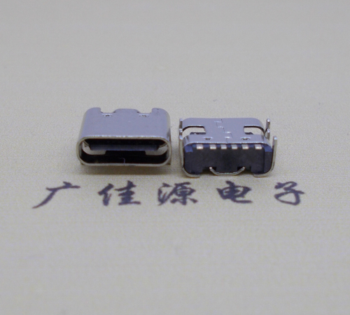 高埗镇卧式Type-C6P母座四脚插SMT板上型无弹