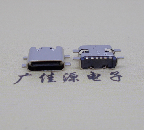 高埗镇Type-C6P母座四脚全贴无弹片连接器