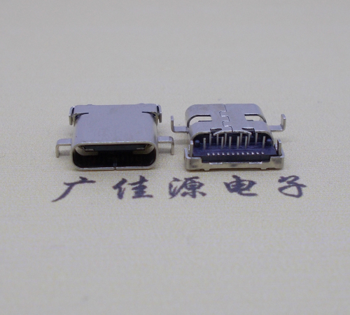 高埗镇卧式沉板usb 3.1 type-c24p母座,端前插后贴smt连接器