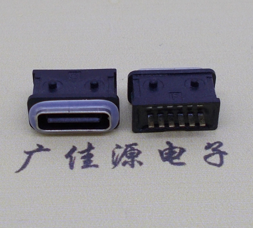 高埗镇防水type-c6p母座立式直插带定位住连接器