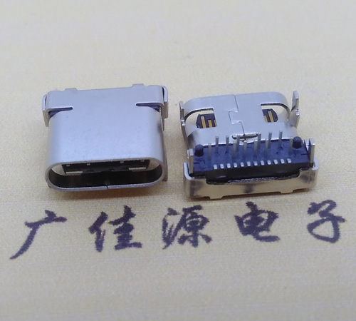 高埗镇板上型type-c24p接口type-c母座前插后贴