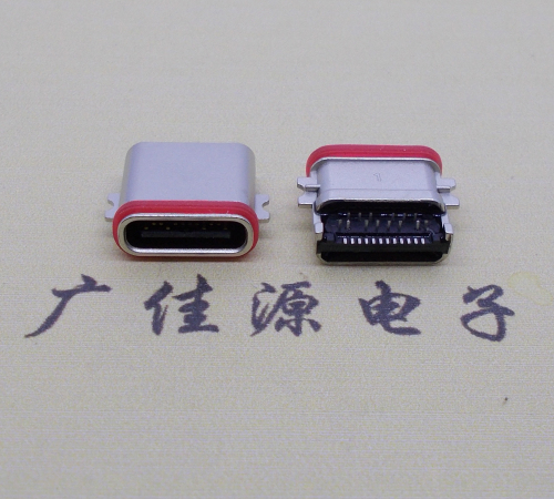 高埗镇usb 3.1type-c24p母座沉板1.0mm前插后贴防水