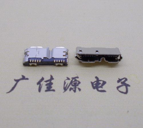 高埗镇micro usb 3.0母座双接口10pin卷边两个固定脚 