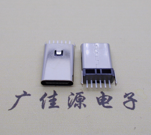 高埗镇铆合c型接口type c6p母座立式两脚插6pin针脚直插