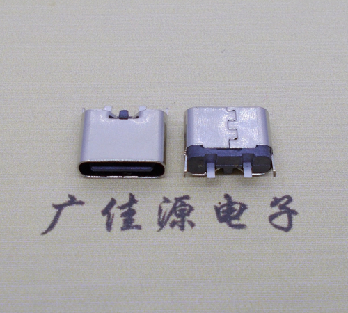高埗镇铆合式type c2p母座两脚插板尾部带卡扣
