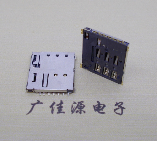 高埗镇NANO SIM 自弹式卡座 1.37H 带CD测试7Pin 手机卡座连接器